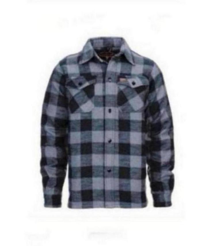 houthakkers hemd dik,grijs, zwart, biker, rocker, longhorn, Motoren, Kleding | Motorkleding, Overige typen, Dames, Heren, Nieuw met kaartje