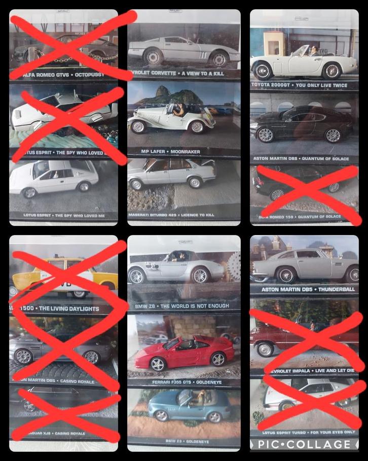 10x model auto's James Bond 007 schaal 1:43, Hobby en Vrije tijd, Modelbouw | Auto's en Voertuigen, Auto, Groter dan 1:32, Overige merken