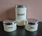 Vintage Brabantia blikken beschuit, cacao en thee, Verzamelen, Blikken, Ophalen of Verzenden