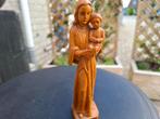 oud handgemaakte houten maria beeld gelakt, Antiek en Kunst, Ophalen of Verzenden