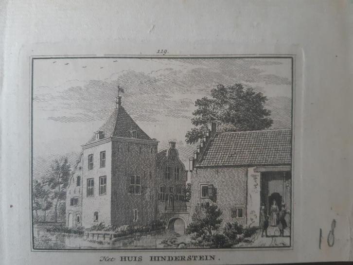 119 / Huis Hinderstein Kopergravure uit 1773, Antiek en Kunst, Kunst | Etsen en Gravures, Ophalen of Verzenden