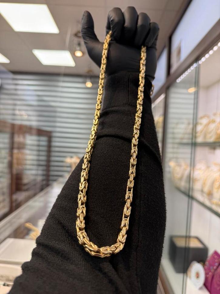 Prachtige 14k gouden koningsketting 70 cm 5.5 mm, Sieraden, Tassen en Uiterlijk, Kettingen, Zo goed als nieuw, Goud, Goud, Ophalen of Verzenden