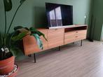 Goossens dressoir notenhout, Ophalen, Zo goed als nieuw, 200 cm of meer, Modern