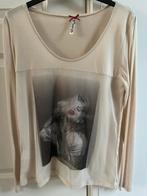 Ecrukleurig shirt met print maat M, Kleding | Dames, T-shirts, Maat 38/40 (M), Beige, Ophalen of Verzenden, Zo goed als nieuw