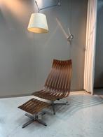 Hans Brattrud | Lounge | 1960 | Vintage | Ottoman | Rosewood, Huis en Inrichting, Ophalen of Verzenden, Zo goed als nieuw, 75 tot 100 cm