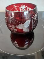 Boheems Kristallen Waxinelichthouder, Antiek en Kunst, Antiek | Glas en Kristal, Ophalen of Verzenden