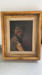 Olieverf brabantse boer met pijp in lijst bladgoud v Kleef, Antiek en Kunst, Kunst | Schilderijen | Klassiek, Ophalen of Verzenden
