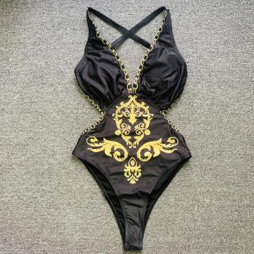 Barok badpak 1 / goud zwart gouden bloemen voorgevormd luxe beschikbaar voor biedingen