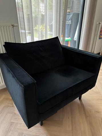 Loveseat / lounge stoel zwart velvet 