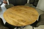 Eettafel rond mango naturel 100/110/120/130/140/150cm, Ophalen, Industrieel, landelijk, robuust, Rond, Nieuw