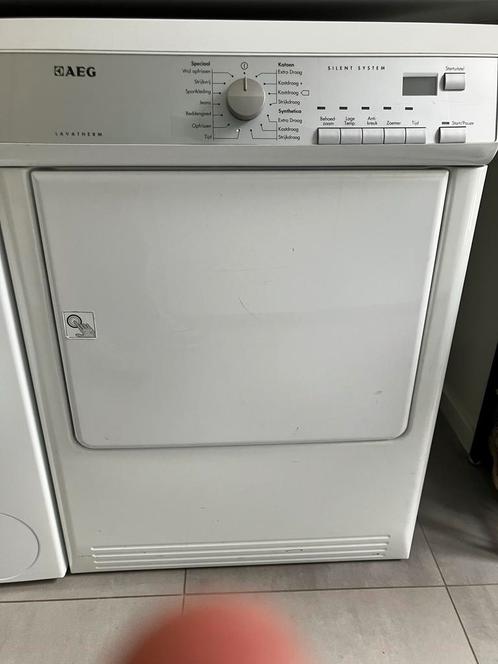 AEG Lavatherm T75177NAV Wasdroger, Witgoed en Apparatuur, Wasdrogers, Gebruikt, Luchtafvoer, Voorlader, 6 tot 8 kg, 85 tot 90 cm
