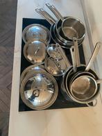 Cristel Pannenset 9-delig - Zwitserse Topkwaliteit, Huis en Inrichting, Keuken | Potten en Pannen, Gebruikt, Inductieplaat, Pannenset