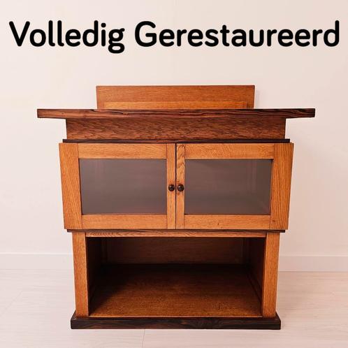 Art Deco thee kast Haagse School, P.E.L. Izeren 1920's, Huis en Inrichting, Kasten | Vitrinekasten, Zo goed als nieuw, Minder dan 100 cm