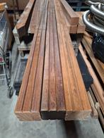 Hardhout palen 60x60 met v gleuven, Tuin en Terras, Palen, Balken en Planken, Ophalen