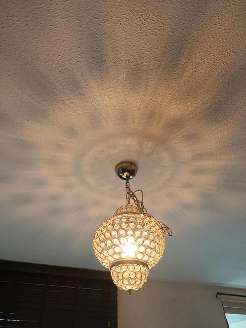Retro/vintage style hanglamp, Huis en Inrichting, Lampen | Kroonluchters, Gebruikt, Glas, Ophalen