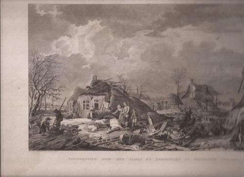 Beusichem Verwoesting door den vloed en ysschotzen te Beuzic, Antiek en Kunst, Kunst | Etsen en Gravures, Ophalen of Verzenden
