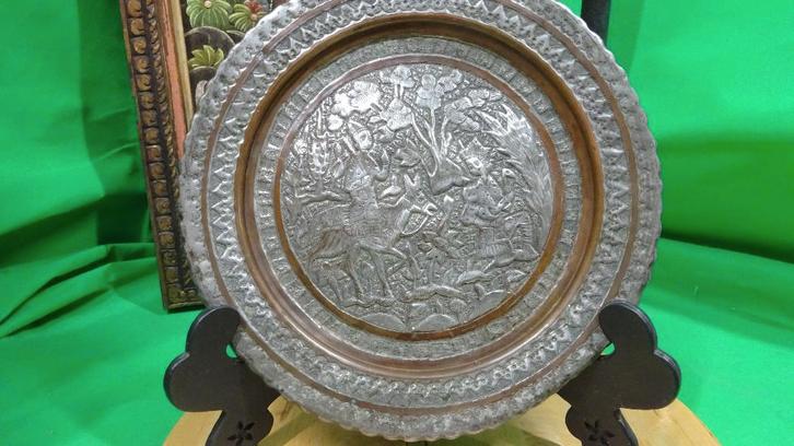 Antiek koperen wandbord, Antiek en Kunst, Antiek | Wandborden en Tegels, Ophalen of Verzenden