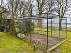 Grote volière groen gecoat met nachthok, Dieren en Toebehoren, Vogels | Hokken en Kooien, Ophalen, Zo goed als nieuw, Aluminium
