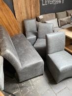 Luxe Lederen Eetbank + 3 Stoelen | UrbanSofa Bordaux, Ophalen of Verzenden, Nieuw, Vijf, Zes of meer stoelen