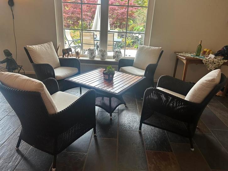 Wicker tuinmeubel set, Tuin en Terras, Tuinsets en Loungesets, Zo goed als nieuw, Tuinset, Kunststof, 4 zitplaatsen, Stoel, Ophalen