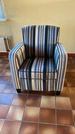Mooie gestreepte fauteuil / bijzetstoel, Huis en Inrichting, Fauteuils, Ophalen, Hout, Minder dan 75 cm, Zo goed als nieuw