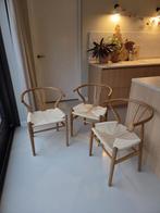 3 eikenhouten stoelen / wishbone chairs, Huis en Inrichting, Overige kleuren, Drie, Midcentury, japandi, vintage, Hout