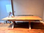 Massief eiken eettafel in- en uitschuifbaar. Als nieuw!, Huis en Inrichting, Tafels | Eettafels, Nieuw Landelijk, Eikenhout, 200 cm of meer