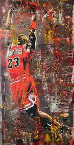 Michael Jordan- Mixed Media- Katoenen canvasdoek-120x60cm, Sport en Fitness, Basketbal, Overige typen, Ophalen of Verzenden, Zo goed als nieuw