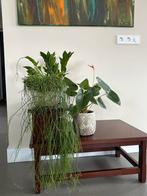 Vintage bijzettafel kersenhout, Huis en Inrichting, Gebruikt, Vintage, 75 cm of meer, Rechthoekig