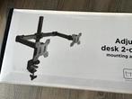 NIEUWE MONITORBEUGEL / MONITOR ARM voor 2 SCHERMEN 13-27”, Ophalen of Verzenden, Zo goed als nieuw, In hoogte verstelbaar