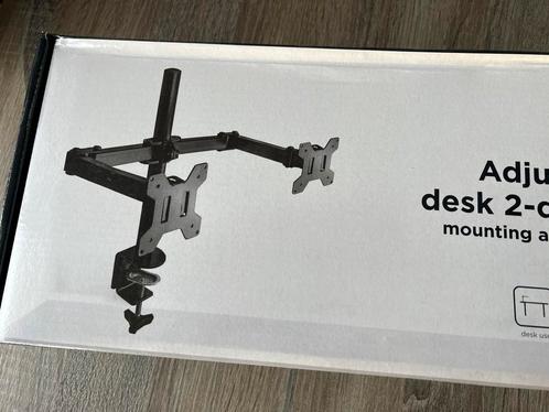 NIEUWE MONITORBEUGEL / MONITOR ARM voor 2 SCHERMEN 13-27”, Computers en Software, Monitoren, Zo goed als nieuw, In hoogte verstelbaar