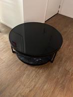Salontafel, antraciet marmerpatroon/zwart nieuw €159, Huis en Inrichting, Tafels | Salontafels, Ophalen, Rond, 50 tot 100 cm, Minder dan 50 cm