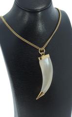 Parelmoer 18k gouden unieke ketting hanger unisex vintage, Sieraden, Tassen en Uiterlijk, Antieke sieraden, Ophalen of Verzenden