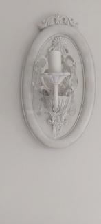 Vintage wandlamp met glazen hangers., Ophalen of Verzenden, Gebruikt, Overige materialen, Vintage
