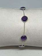 Zilveren armband met echte amethist, Ophalen, B, Paars, Nieuw
