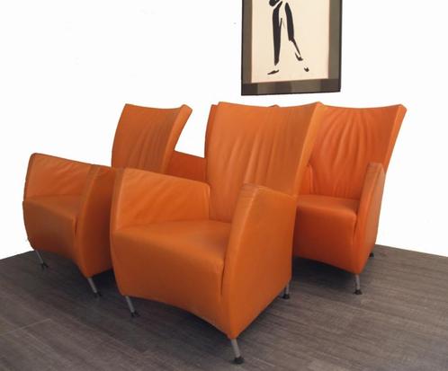 4x Montis fauteuil model Windy design Gijs Papavoine, Huis en Inrichting, Fauteuils, Gebruikt, Leer, Ophalen of Verzenden