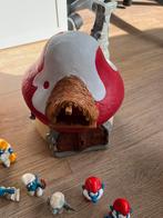 Smurfenhuis eventueel met Smurfen, Ophalen of Verzenden, Gebruikt, Verschillende Smurfen, Huisje of Attribuut