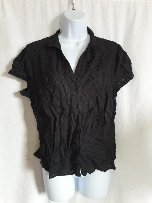 Stoere zwarte blouse, korte mouw. Mt 42. Merk My Style, Kleding | Dames, Blouses en Tunieken, Zo goed als nieuw, Maat 42/44 (L)