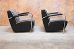 ZGANieuw twee zwart witte Leolux Scylla design fauteuils, Huis en Inrichting, Fauteuils, Metaal, Leolux, Leolux, Design