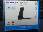 NETGEAR WNA3100 N300 Draadloos USB-adapte, Ophalen of Verzenden, Zo goed als nieuw, Router, NETGEAR