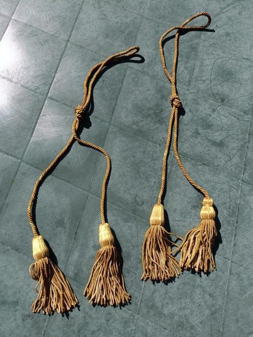 2 Vintage goudkleur gordijnkoorden embrasse met flos, Huis en Inrichting, Stoffering | Gordijnen en Lamellen, Gebruikt, Ophalen of Verzenden