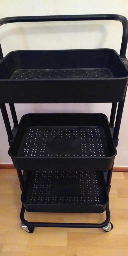 Trolley, opberger, zwart, v keuken-, werk- of hobbyspullen,, Huis en Inrichting, Keuken | Keukenelementen, Gebruikt, Minder dan 100 cm