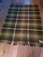 Vintage wollen deken - Groen/Bruin geruit, 100 tot 150 cm, Vintage, Ophalen of Verzenden, Bruin