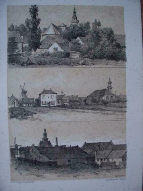 079 / Aardenburg / Oostburg / Biervliet  / Litho 1876, Antiek en Kunst, Kunst | Litho's en Zeefdrukken, Ophalen of Verzenden