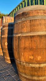 Authentieke grijze eiken wijnvaten 225 liter - regenton, 150 liter of meer, Ophalen of Verzenden, Zo goed als nieuw, Hout