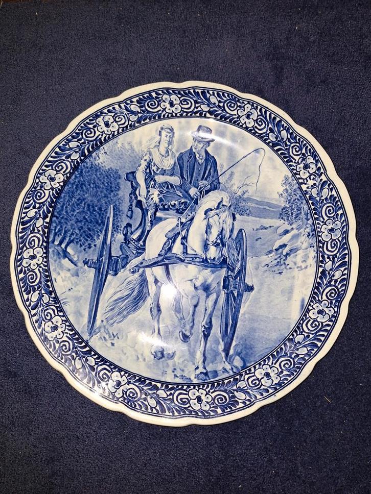 Delfts Blauw Bord - 40cm, Antiek en Kunst, Antiek | Wandborden en Tegels, Ophalen of Verzenden