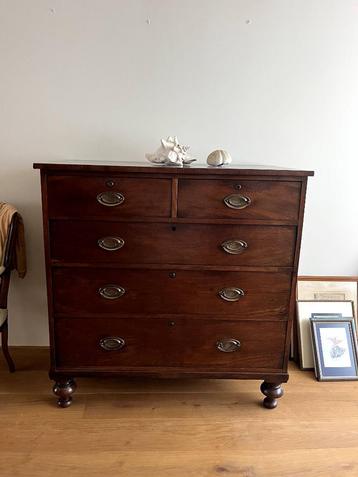 Antieke ladekast mahoniehout uit Engeland 1860 beschikbaar voor biedingen