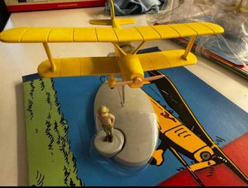 Kuifje vliegtuig 1:43 gele dubbeldekker uit kuifje in afrika beschikbaar voor biedingen