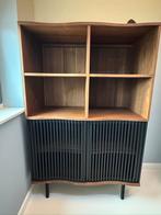 MADE Zaragoza hoge kast walnoot/zwart, Ophalen, Overige materialen, Met deur(en), 50 tot 100 cm