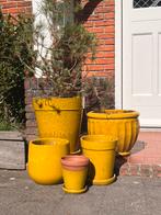 Geglazuurde buitenpotten, Tuin en Terras, Bloempotten, Rond, Ophalen of Verzenden, Zo goed als nieuw, Minder dan 25 cm